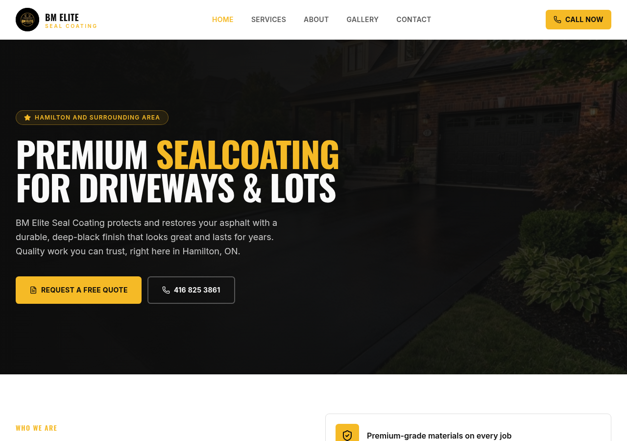 BM Elite Seal Coating website — Driveway & Lot Sealcoating