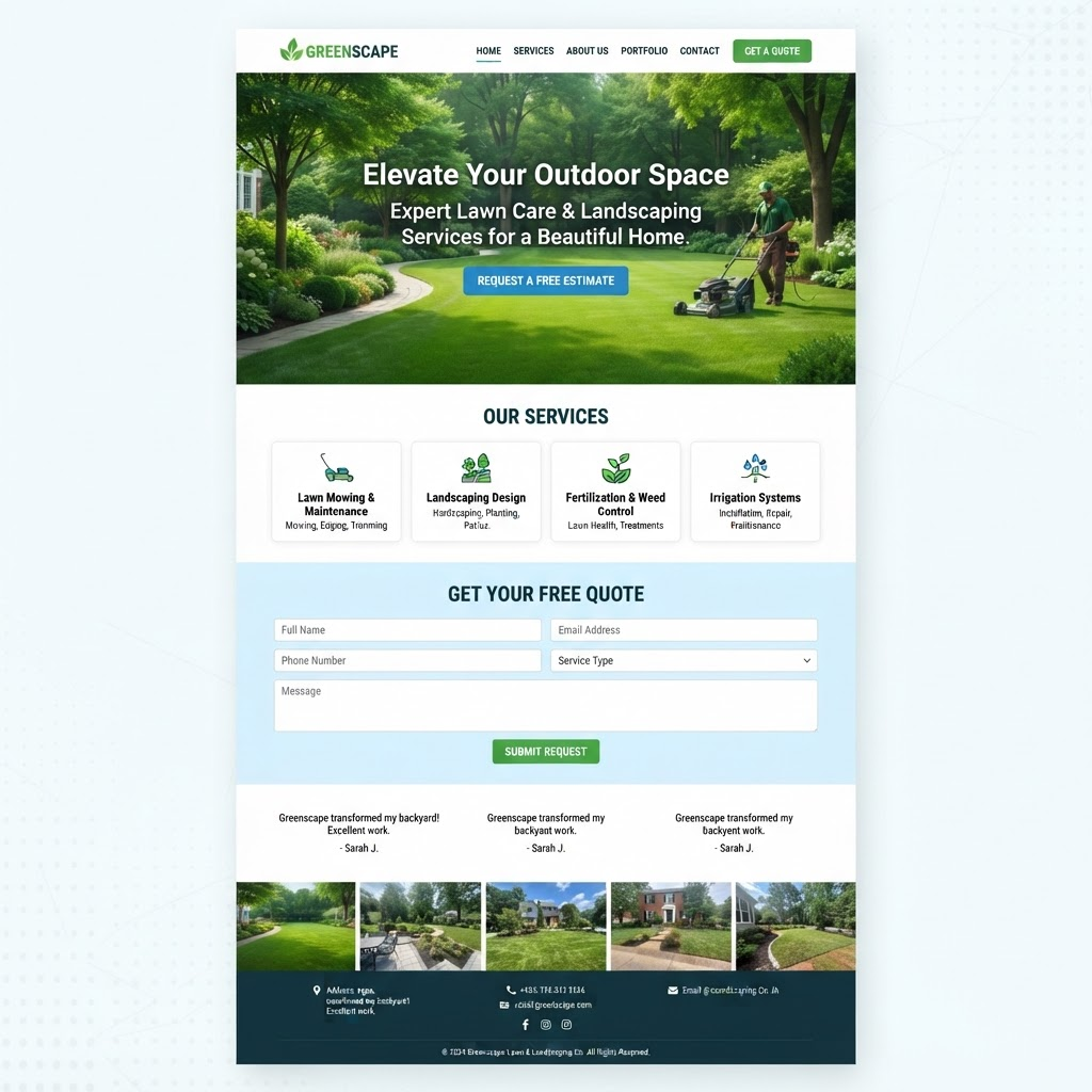 Evergreen Lawn & Landscape website — Landscaping