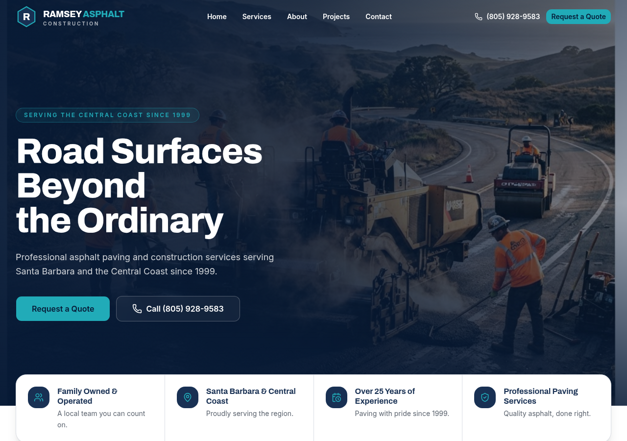 Ramsey Asphalt Construction website — Asphalt Paving & Construction
