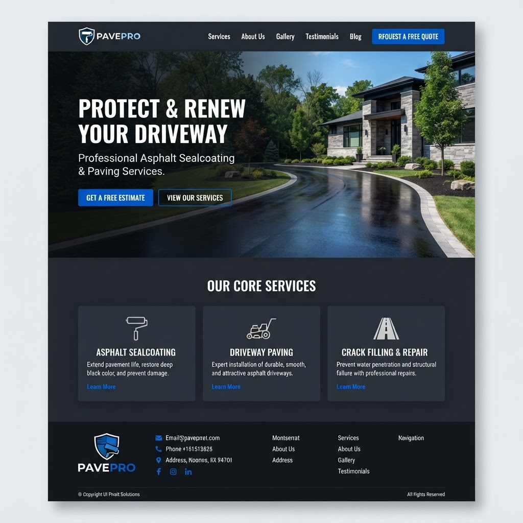 Northline Sealcoating website — Sealcoating & Paving